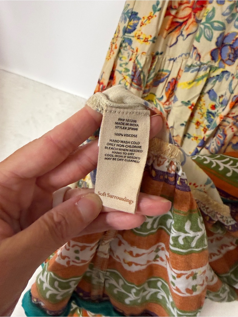 Soft Surroundings Kara Tiered Dress Womens XL Floral Midi Boho Cottage Artsy - Picture 7 of 7